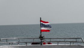 Thailand Flag on the Boat in Thailand